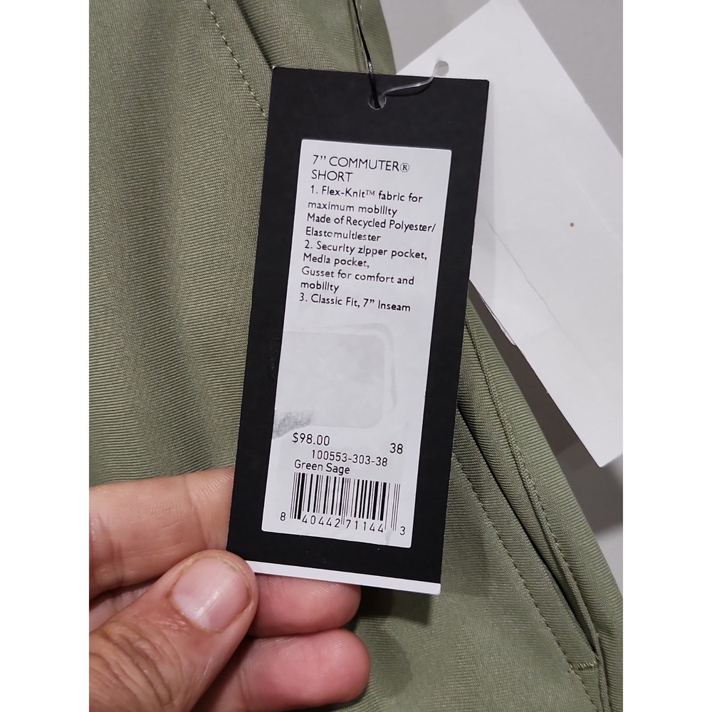 Rhone NWT Shorts 7" Commuter Shorts Mens 38 Sage Green Performance Stretch New - Picture 3 of 11